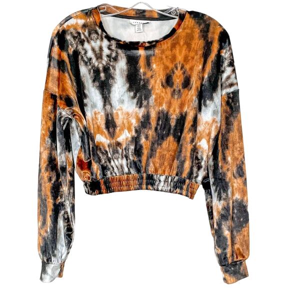 NEW with tags, Topshop Cropped Velour Sweatshirt Top, NWT, Size 4, MSRP $68 - Picture 1 of 10